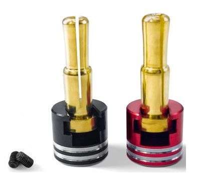 HDTC01602 Hobby Details Bullet Plug Grips with 4-5mm Bullets (Black/Red)