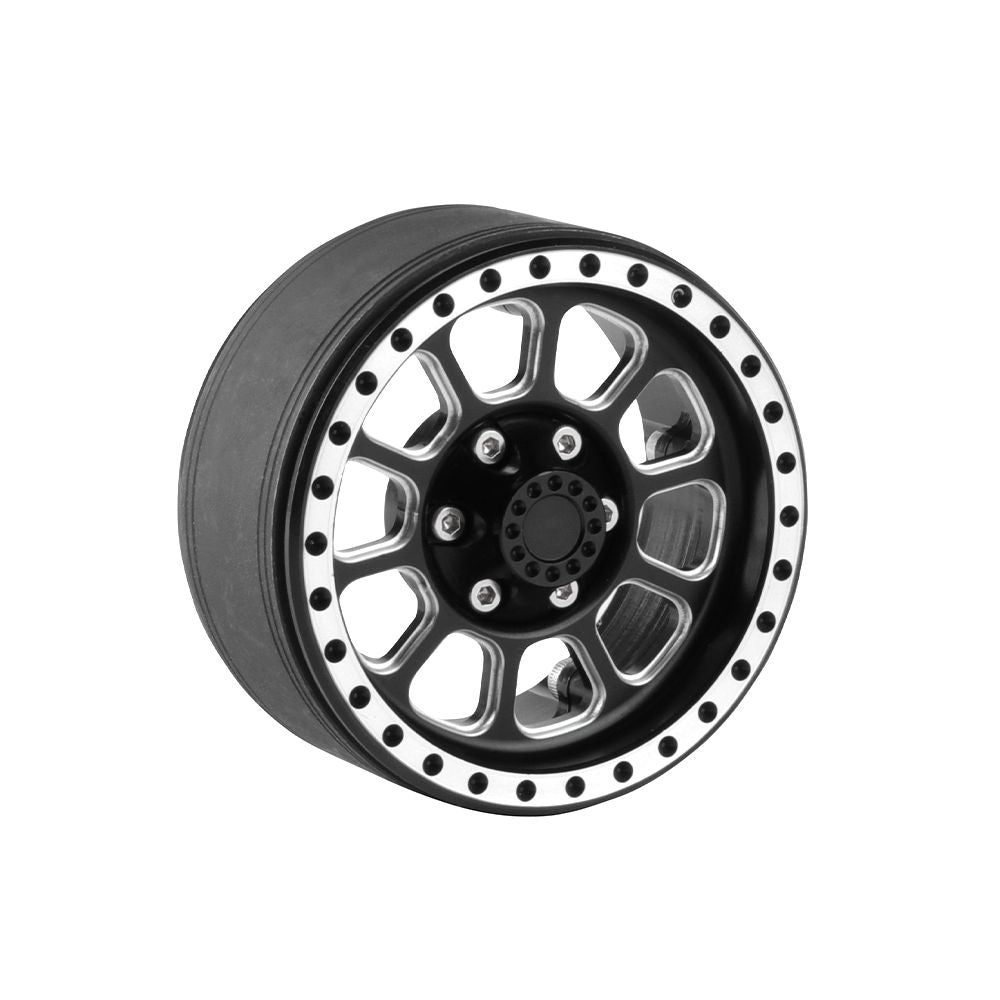 HDTCW03003B Hobby Details 1.9" Aluminum Wheels - Flower 10 Style(4)(Black)