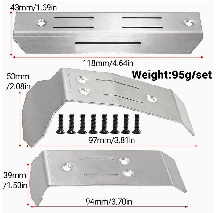 HDTMINIM022 Hobby Details Stainless Steel Chassis Skid Plate for Mini Maxx