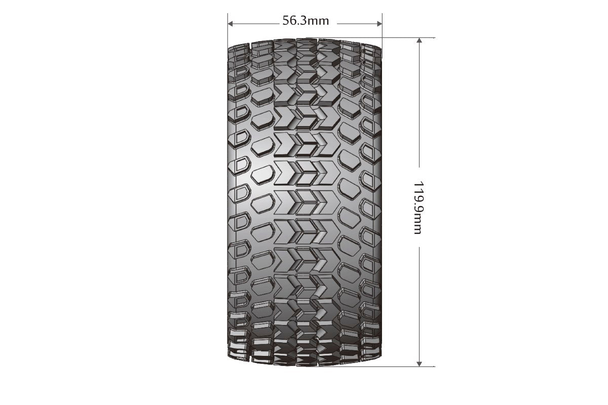 L-T3314SBM Louise Tires & Wheels Beadlock 2.8"  1/10 ST-HUMMER Soft Black  Arrma offset HEX 14mm Belted (MFT) (2)