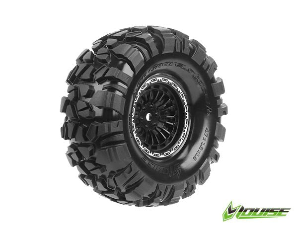 LOULT3371VB Louise R/C CR-Gravelstage 1.9" 12mm Hex on Black Wheels (2)