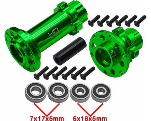 Jeu de moyeux en aluminium LPC10H05CNC vert : PM-MX