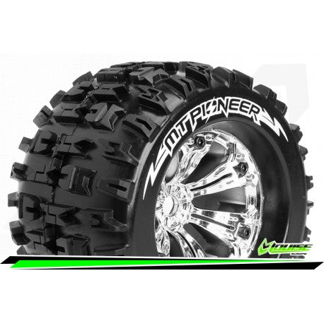 L-T3218CH Louise 3.8" MT-Pioneer Tires on Chrome Rims 1/2 offset (2)