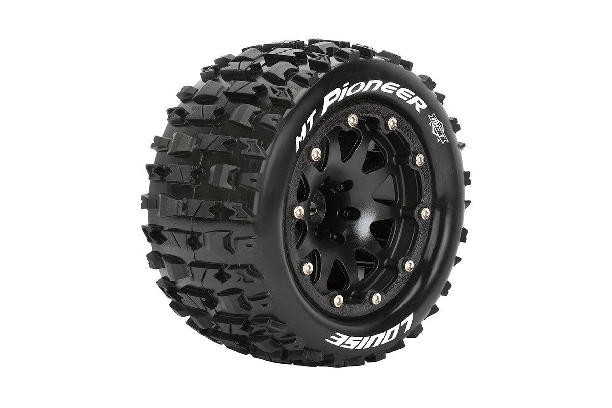 L-T3308SB Louise Tires &amp; Wheels Beadlock 2.8" 1/10 MT-PIONEER Soft Black 0 offset HEX 12mm Ceinturé (MFT) (2)