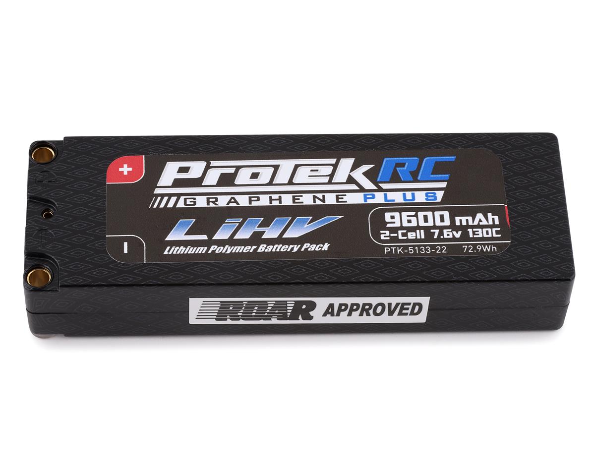 PTK-5133-22 ProTek RC 2S 130C Low IR Si-Graphene + HV LiPo Batterie (7,6 V/9600 mAh) avec connecteurs 5 mm (approuvé ROAR)