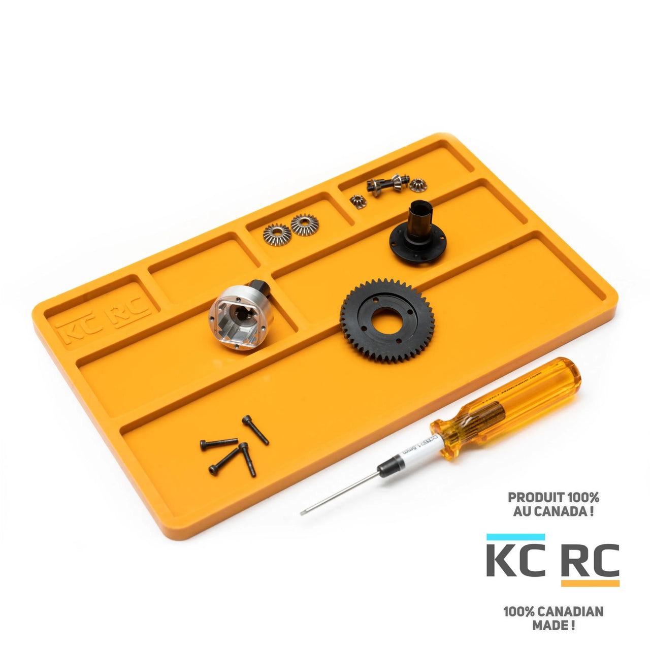 Alfombrilla de goma ATTCR00 KC RC con compartimento (negro, naranja, rojo)