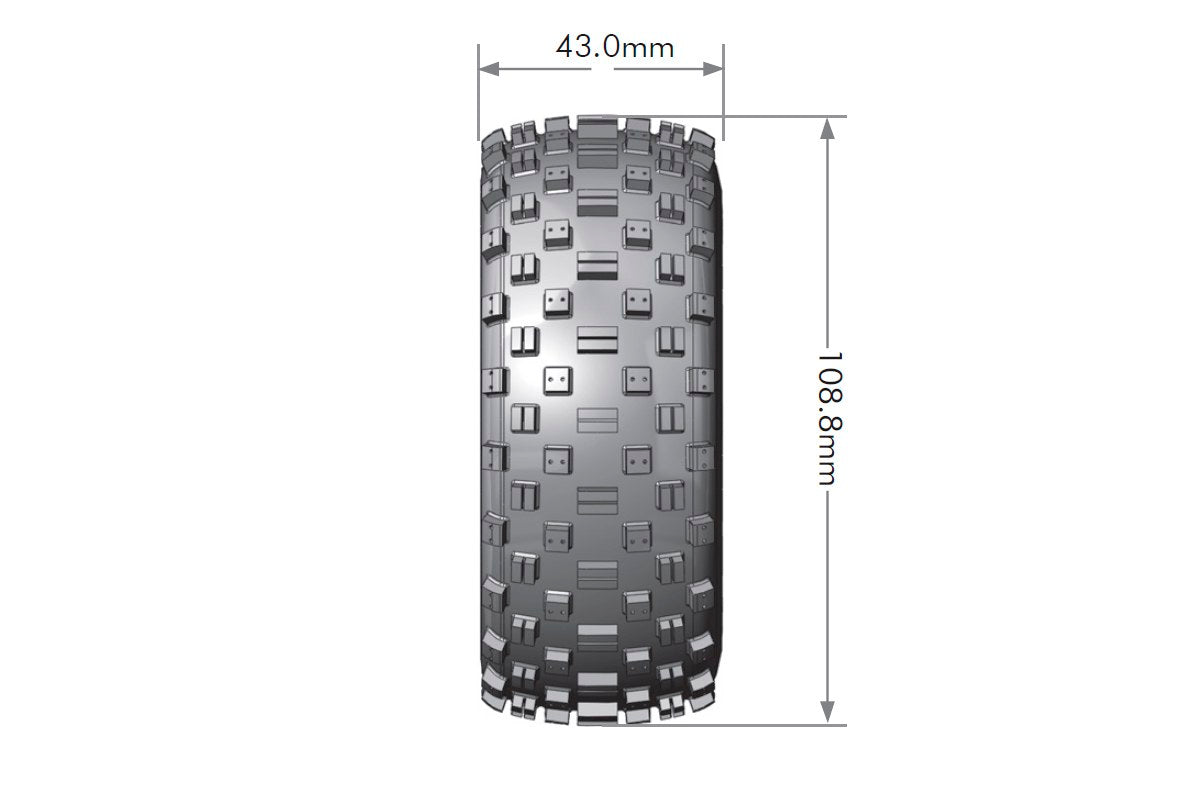 L-T3229SBTF Louise Tires & Wheels 1/10 SC-Rock Front Soft Black  Hex 12mm  (2)
