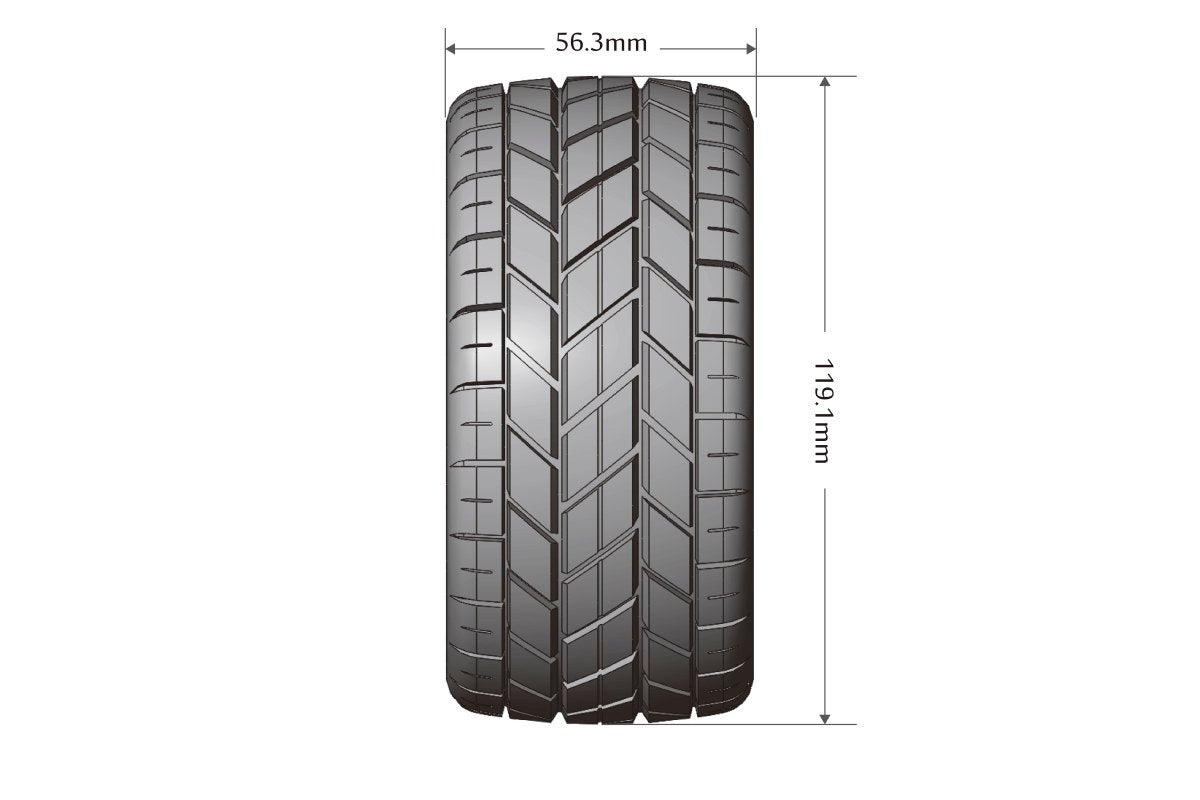 L-T3311SBCH Louise Tires & Wheels Beadlock 2.8"  1/10 ST-ROCKET Soft Black Chrome 1/2 offset HEX 12mm Belted (MFT) (2)