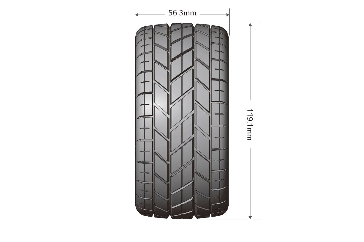 L-T3311SBH Louise Tires &amp; Wheels Beadlock 2,8" 1/10 ST-ROCKET Noir souple 1/2 offset HEX 12 mm avec ceinture (MFT) (2)