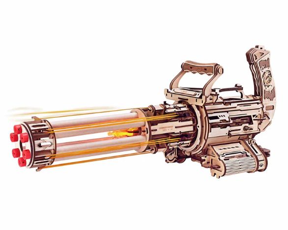 ROELQA01 ROKR Rotating-Barrel Machine Gun Toy 3D Wooden Puzzle