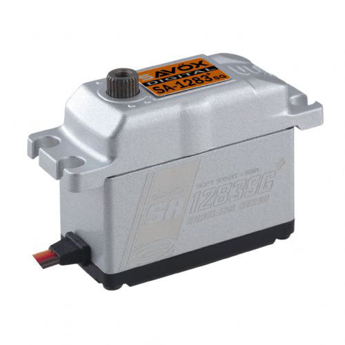 SAVSA1283SGP Servo numérique à boîtier métallique sans noyau avec démarrage progressif, 0,13 s / 416 oz à 6 V