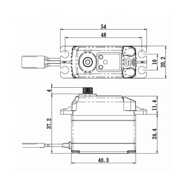 SAVSV1272SGP Servo digital sin núcleo de alto voltaje con arranque suave, 0,09 s/555,5 oz a 8,4 V