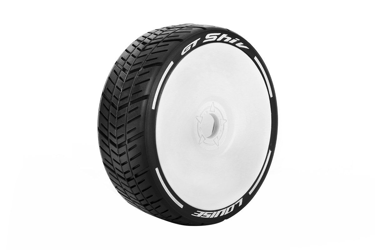 L-T3284SW Louise Tires &amp; Wheels 1/8 GT-SHIV Blanc souple HEX 17 mm avec ceinture (MFT) (2)