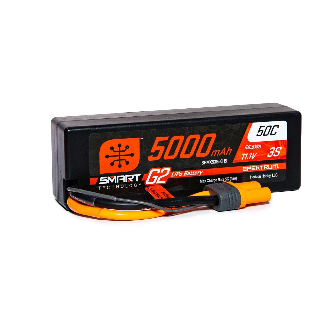 SPMX53S50H5 Spektrum LiPo battery 3S 11.1V 5000mAh Smart 50C G2 IC5 SPMX53S50H5