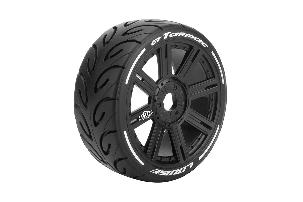 L-T3285SB Louise Tires & Wheels 1/8 GT-TARMAC Soft Spoke/Black HEX 17mm Belted (MFT) (2)