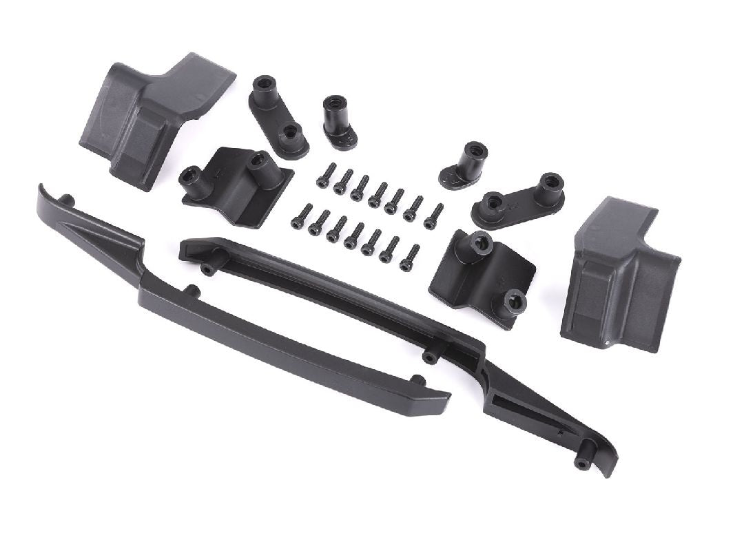 10224 Traxxas Body reinforcement set, black/ skid pads (roof)