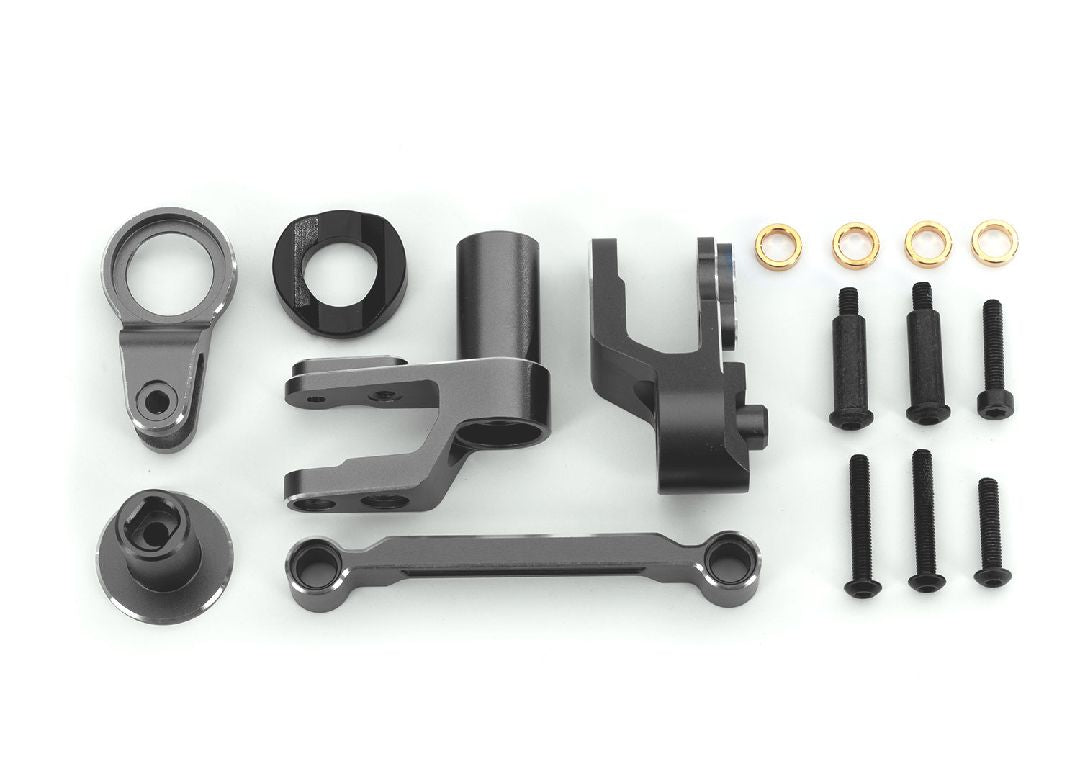 10246 Traxxas Steering bellcranks, draglink, gray-anodized aluminum