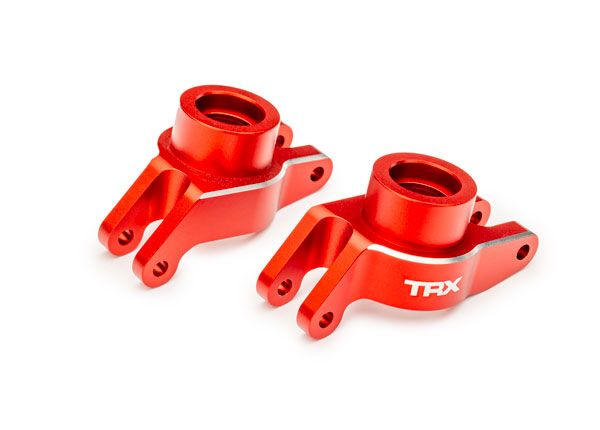 10252-RED Traxxas Carriers, stub axle, alum, rear, left & right (Red)