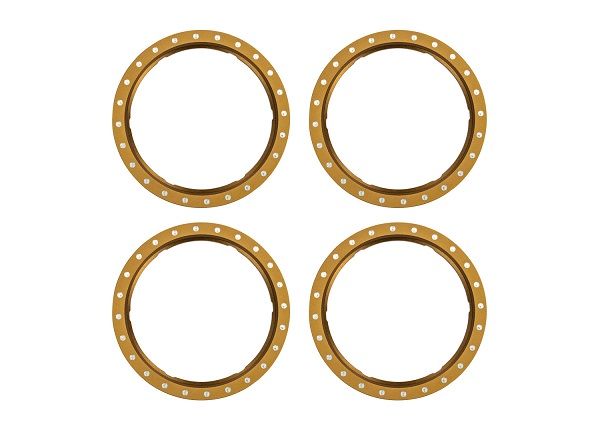 10276-BRNZ Anneaux Beadlock Traxxas, bronze (aluminium usiné) (4)