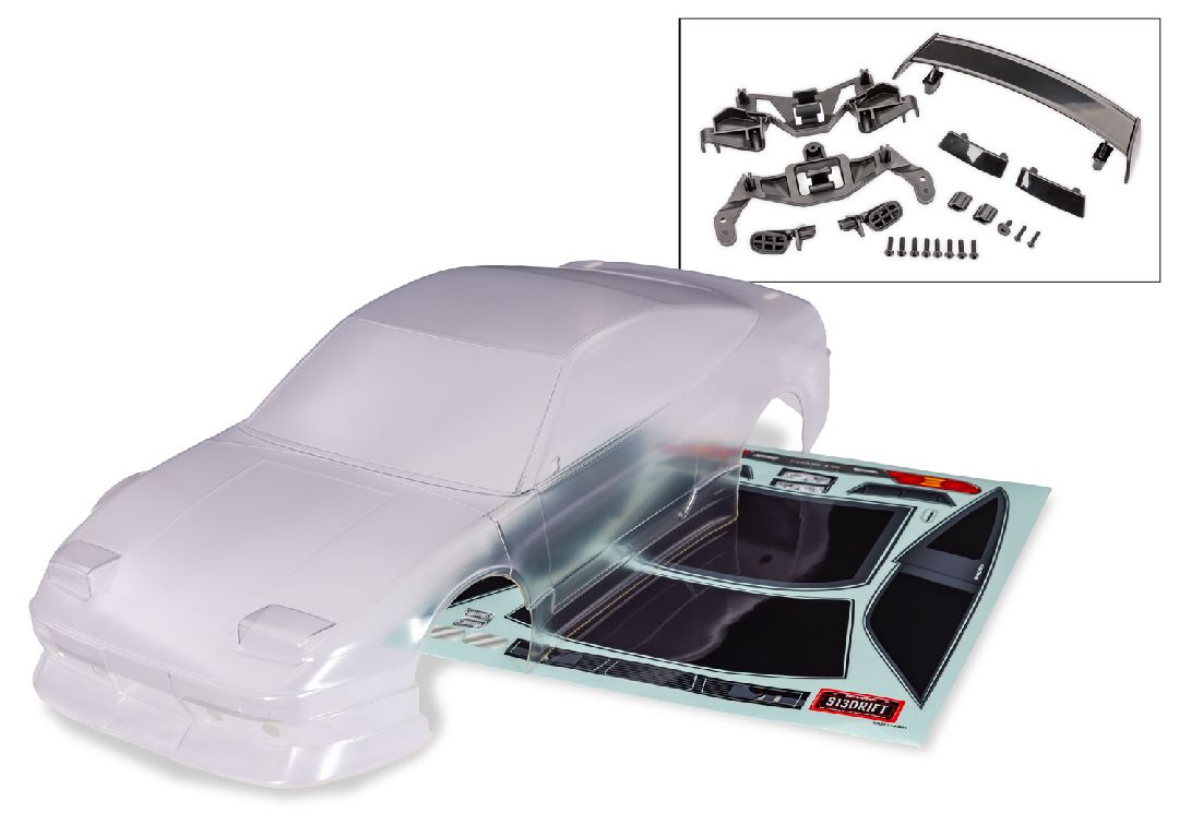 10515 Traxxas Body, Nissan 240SX (clear, trimmed, requires painting)