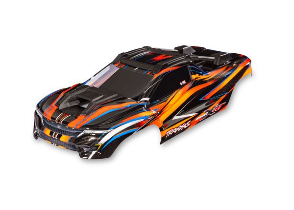 10712-ORNG Traxxas Body, Mini XRT, orange (painted, decals applied)
