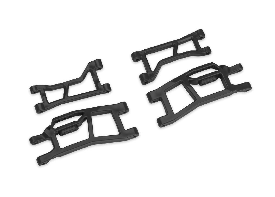 10725-BLK Traxxas Suspension arms, front (upper (2) lower (2)), black