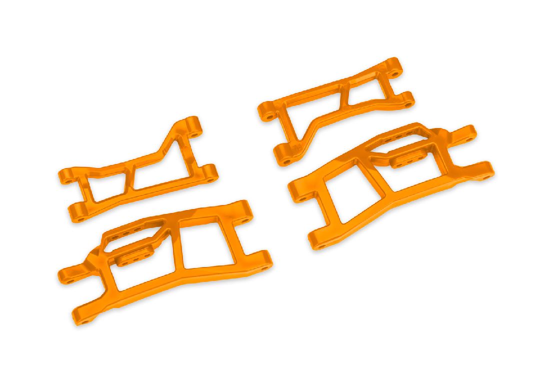 10725-ORNG Traxxas Suspension arms, front (upper (2) lower (2)), orange