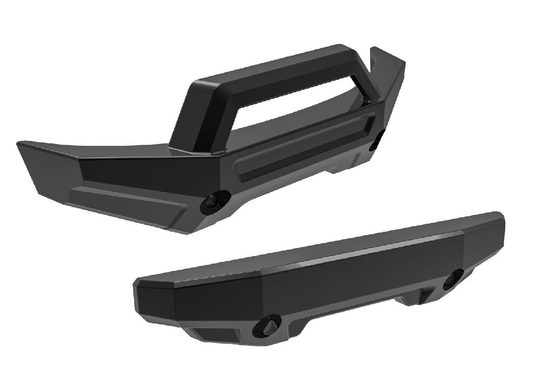 10735-BLK Pare-chocs Traxxas, avant (1)/arrière (1) (noir) 