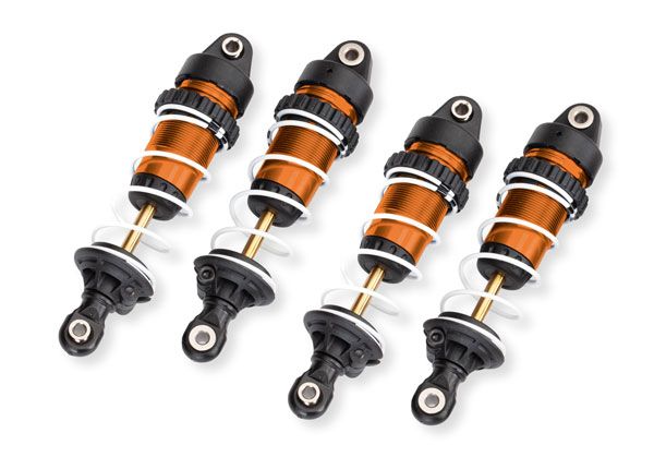 10765-ORNG Amortisseurs Traxxas, GTR long, orange (assemblés avec ressorts) (4) 