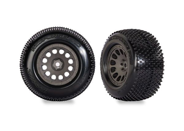 10774-GRAY Traxxas Tires & wheels, Mini XRT, Gray on Response Pro tire(2)