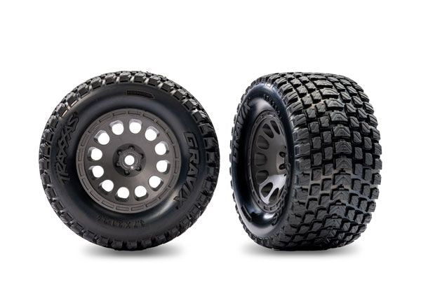 10775-GRAY Traxxas Tires & wheels Mini XRT, Gray on Gravix tire, rear (2)