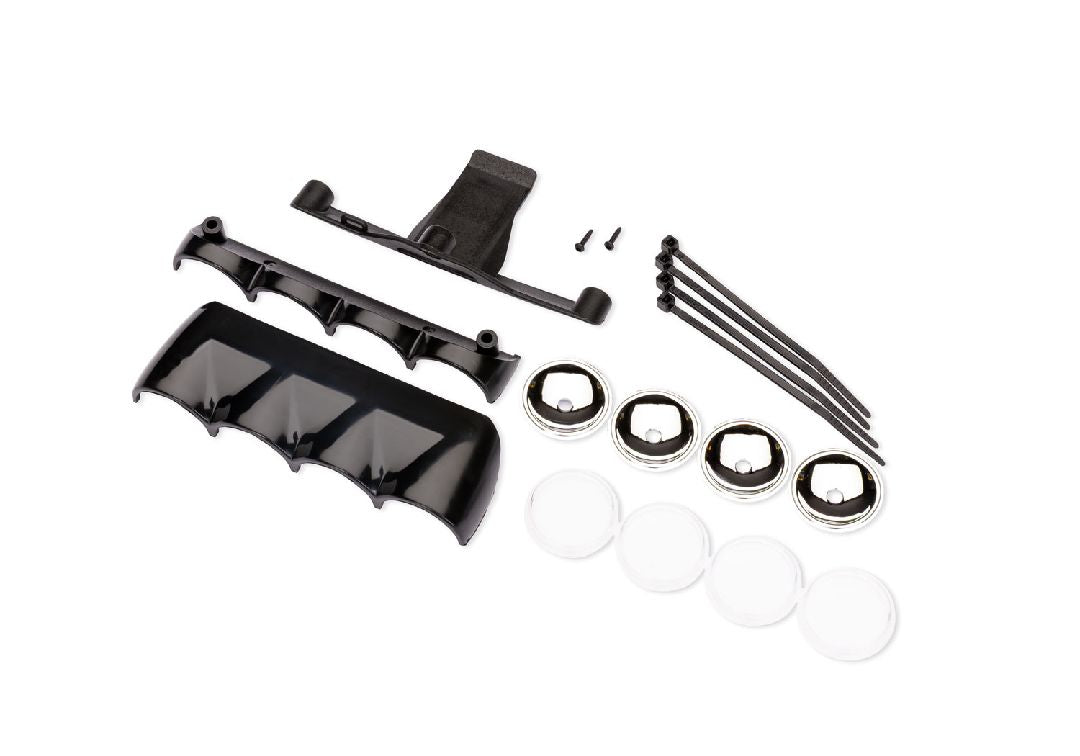 10884-BLK Traxxas LED Light Pod Housing,black/lens,clear/reflector,chrome