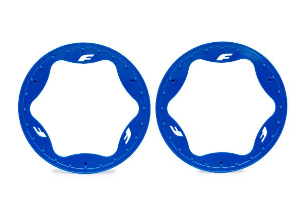 10948-BLUE Traxxas Beadlock rings, rear, blue (4.3") (2)