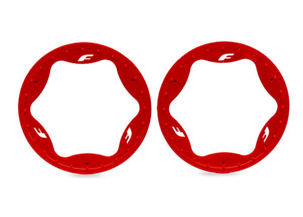 10948-RED Traxxas Beadlock rings, rear, red (4.3") (2)