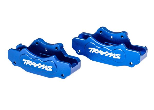 10951-BLUE Traxxas Brake calipers, front (blue 6061-T6 aluminum)