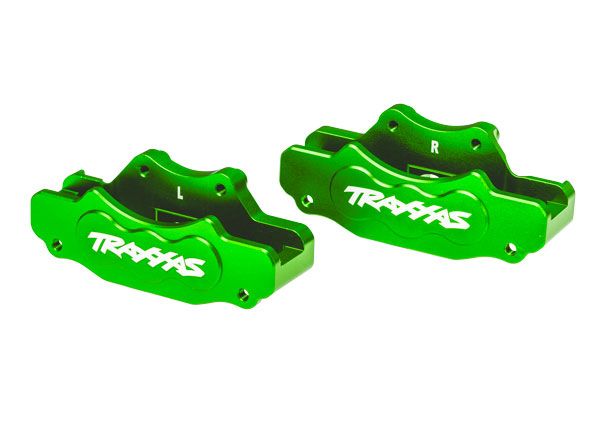 10951-GRN Traxxas Brake calipers, front (green 6061-T6 aluminum)