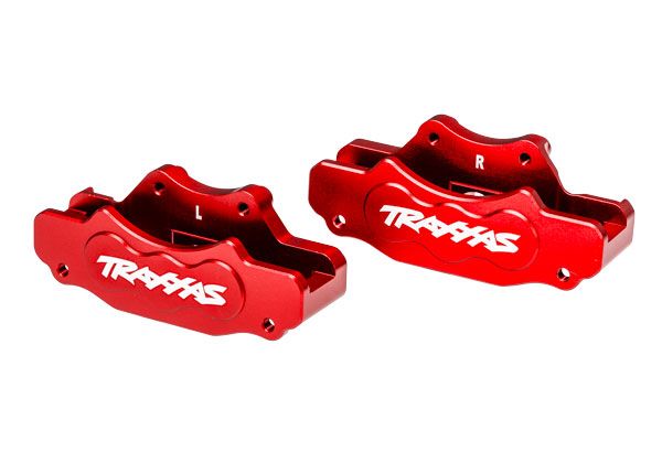 10951-RED Traxxas Brake calipers, front (red 6061-T6 aluminum)