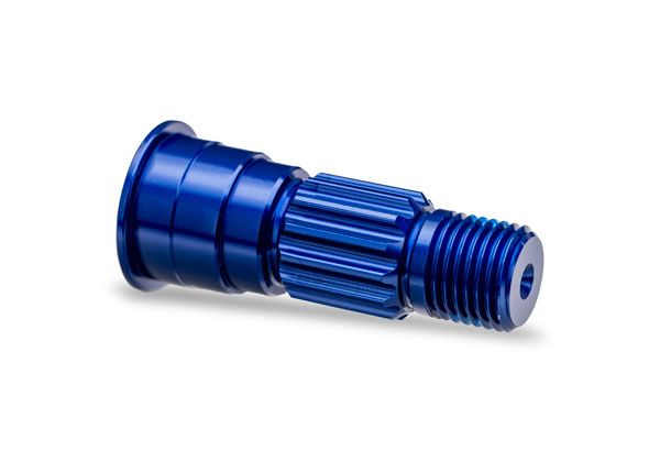 10953-BLUE Traxxas Stub axle, front, 6061-T6 aluminum (blue-anodized)