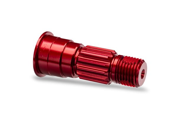 10953-RED Traxxas Stub axle, front, 6061-T6 aluminum (red-anodized)