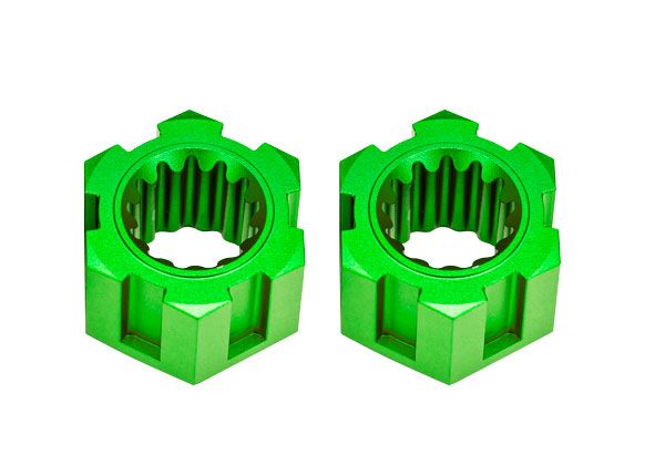 Moyeux de roue avant Traxxas 10954-GRN (aluminium 6061-T6, vert)