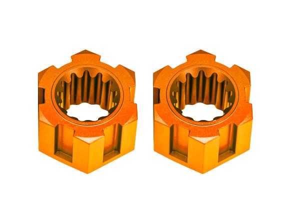 Moyeux de roue avant Traxxas 10954-ORNG (aluminium 6061-T6, orange) 