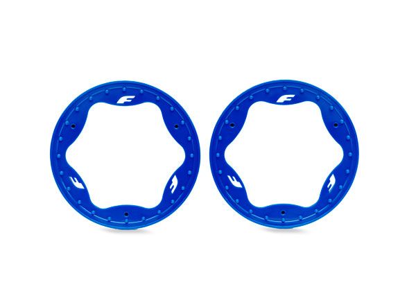 10976-BLUE Traxxas Beadlock rings, front, blue (3.5") (2)