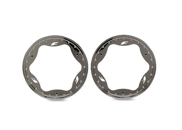 10976-CHRM Traxxas Beadlock rings, front, chrome (3.5") (2)