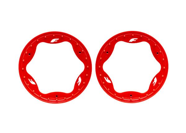 10976-RED Traxxas Beadlock rings, front, red (3.5") (2)