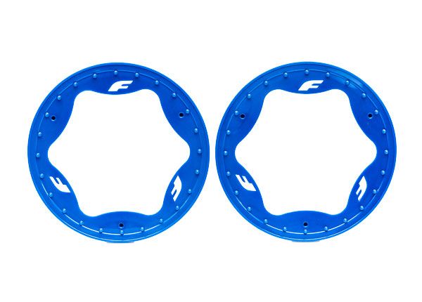 10977-BLUE Traxxas Beadlock Rings Rear Blue