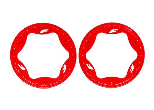 10977-RED Traxxas Beadlock Rings Rear Red