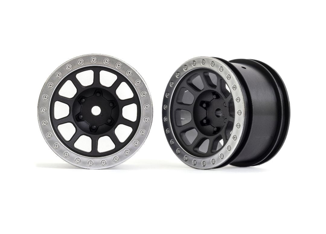 Roues arrière Beadlock 2480 Traxxas noires/satinées