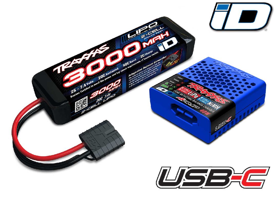 Paquete completo de batería/cargador Traxxas 2985-2S (incluye #2985 y #2827X)