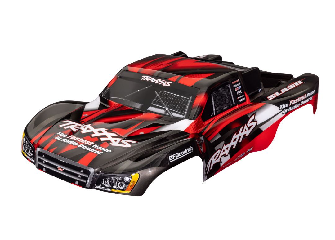 5851 Traxxas Body, Slash 2WD Red (pintado, calcomanías aplicadas)