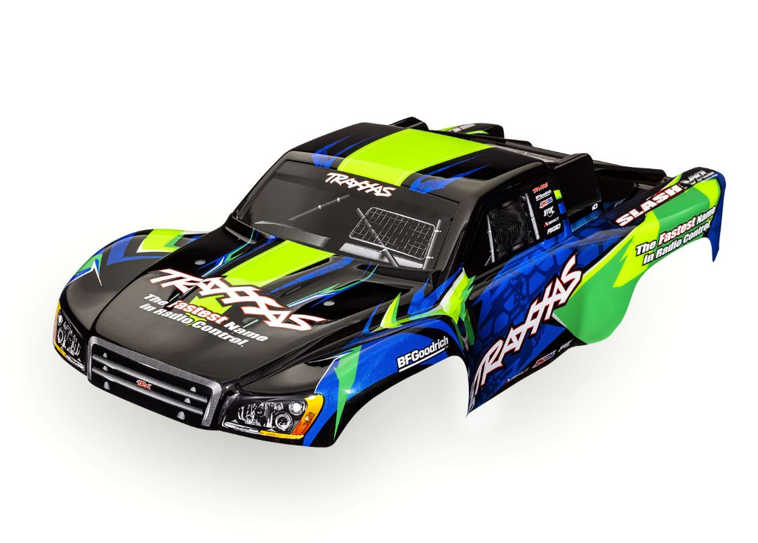 6812G Traxxas Body, Slash VXL 2WD Green & Blue (Painted)